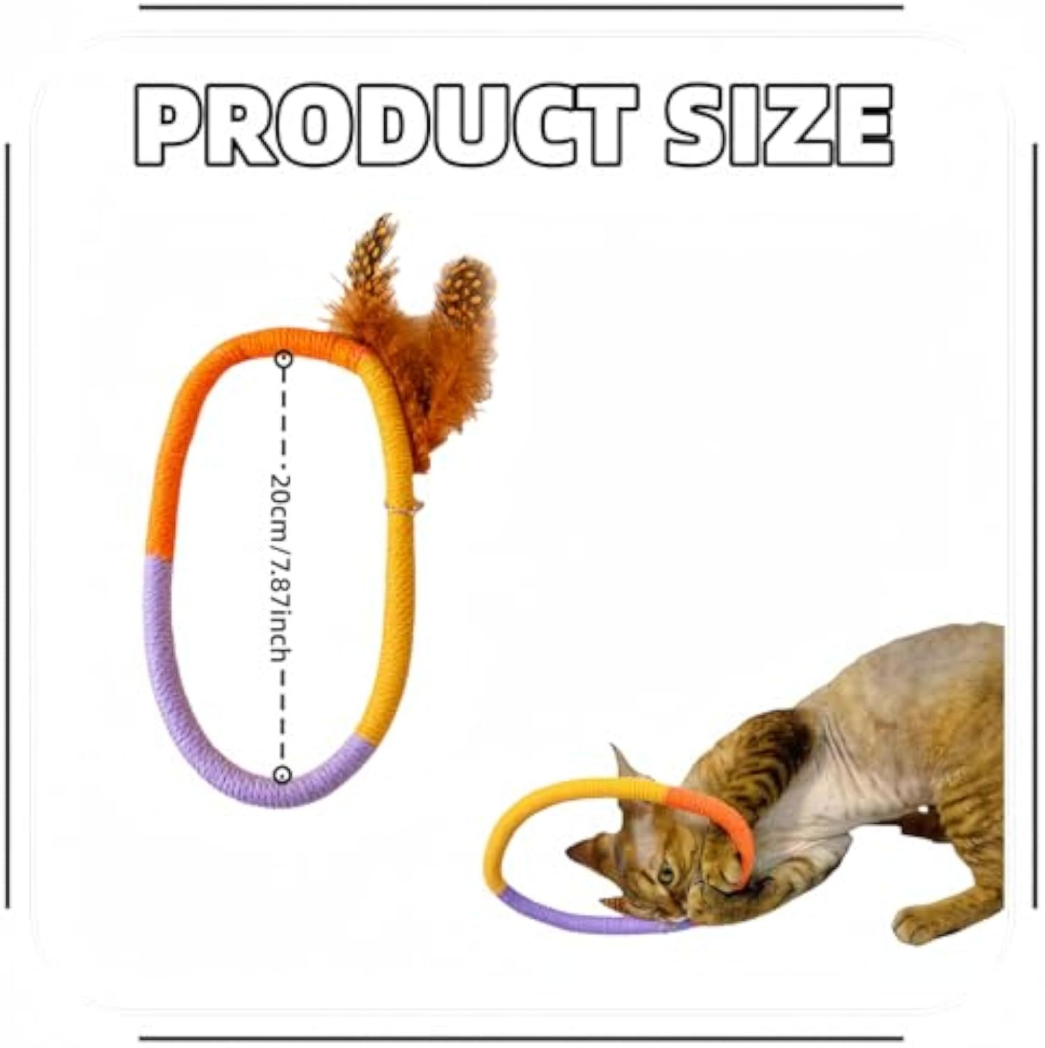 Cotton Rope Cat Toys Catnip Toys With Feather Safe Teeth Cleaning Chew Toy For Cats Interactive Cat Kicker Toys Cat Toys For Bored Indoor Cats And Kittens - Image 2