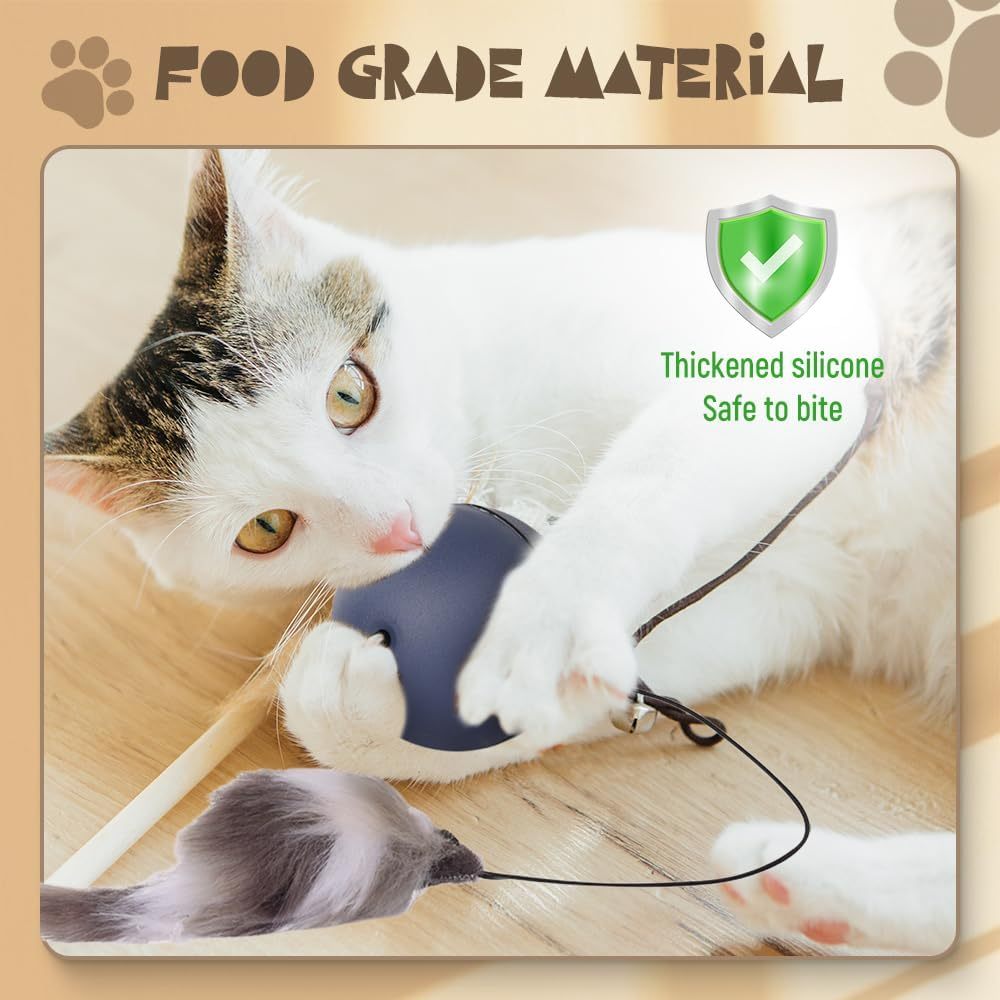 Interactive Cat Ball Toy Automatic Moving Dog Cat Balls Motion Activate Electric Cat Toy Cat Enrichment Toys For Bored Indoor Cats Dogs Smart Self Rolling Cat Ball Toys - Image 6