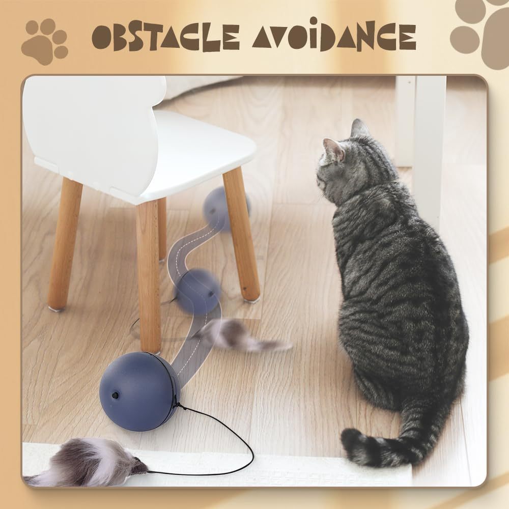 Interactive Cat Ball Toy Automatic Moving Dog Cat Balls Motion Activate Electric Cat Toy Cat Enrichment Toys For Bored Indoor Cats Dogs Smart Self Rolling Cat Ball Toys - Image 2