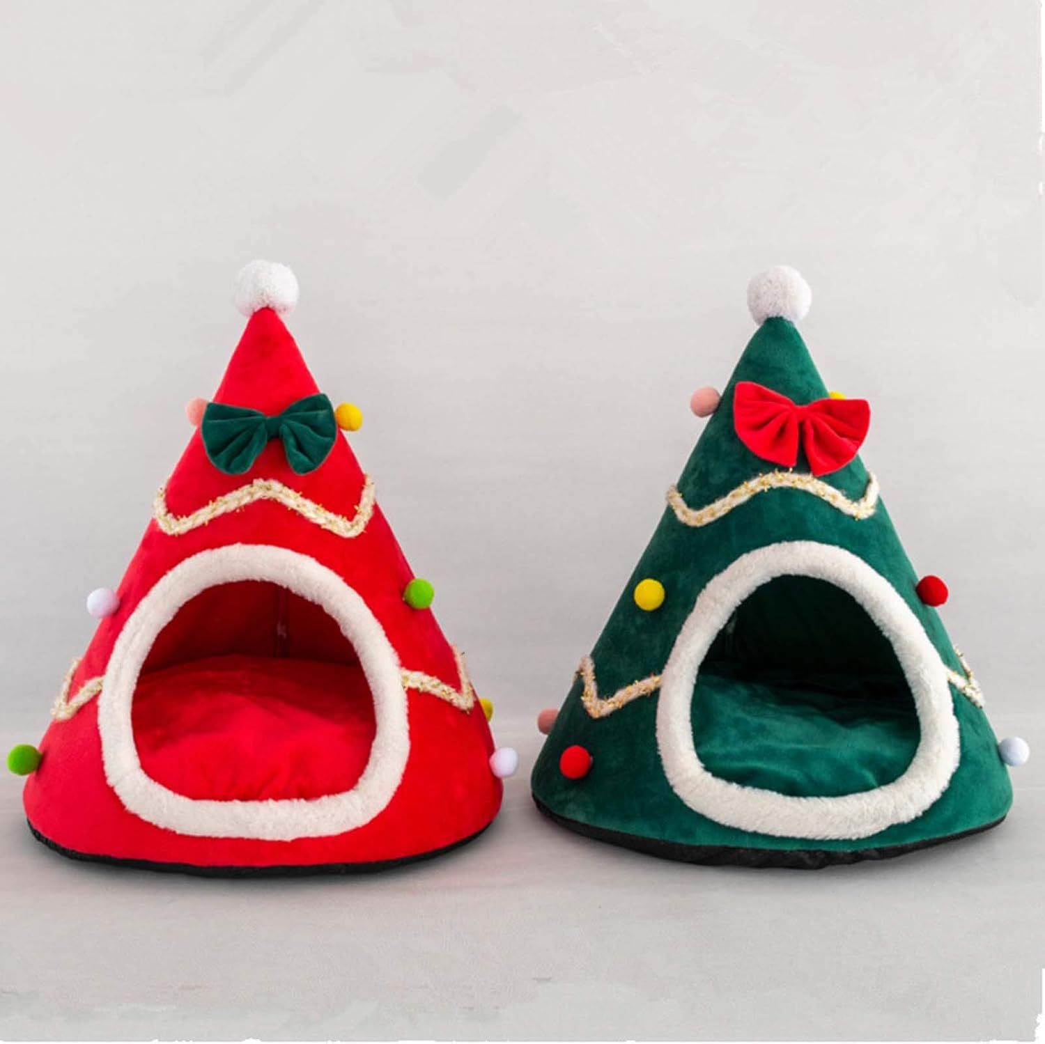 Christmas Tree Dog House Cozy Pet Cave Dog Sleeping Bed Pet Dog Tent With Removable Cushion Dog Bed For Dogs Cats - Image 10