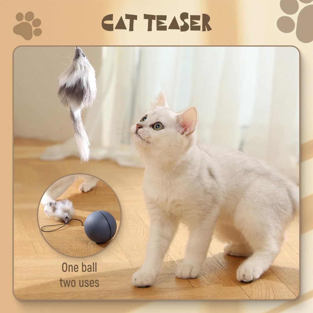 Interactive Cat Ball Toy Automatic Moving Dog Cat Balls Motion Activate Electric Cat Toy Cat Enrichment Toys For Bored Indoor Cats Dogs Smart Self Rolling Cat Ball Toys - Image 8