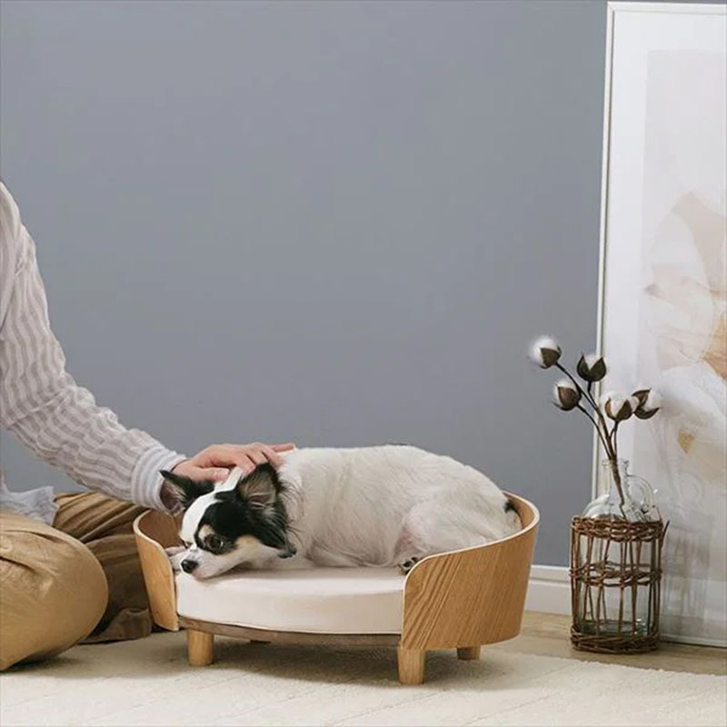 Wooden Cat Nest Dog Bed Teddy Pet Sofa Bed - Image 3