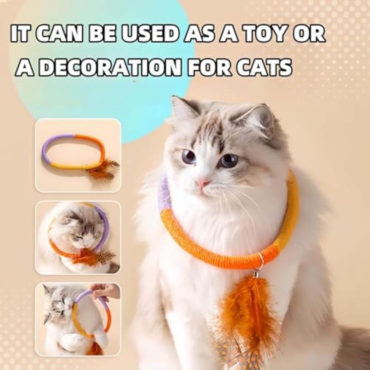 Cotton Rope Cat Toys Catnip Toys With Feather Safe Teeth Cleaning Chew Toy For Cats Interactive Cat Kicker Toys Cat Toys For Bored Indoor Cats And Kittens - Image 4
