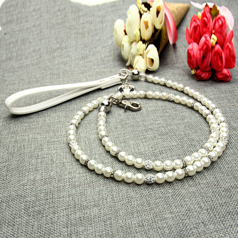 Pet leash dog leash pearl collar - Image 5