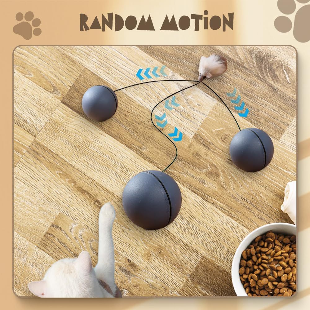 Interactive Cat Ball Toy Automatic Moving Dog Cat Balls Motion Activate Electric Cat Toy Cat Enrichment Toys For Bored Indoor Cats Dogs Smart Self Rolling Cat Ball Toys - Image 7