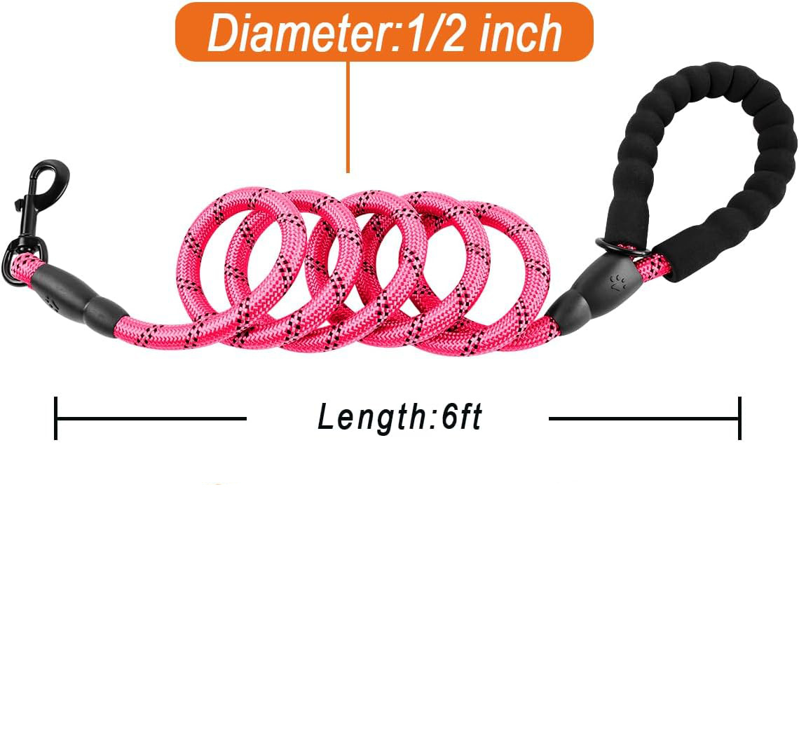 Dog Leashes For Large Dogs Heavy Duty Dog Leash 5 FT With Comfortable Padded Handle And Highly Reflective Threads For Medium Large Dogs Walking Training Running - Image 5