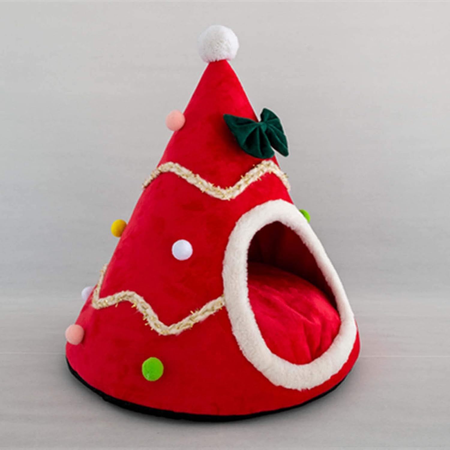 Christmas Tree Dog House Cozy Pet Cave Dog Sleeping Bed Pet Dog Tent With Removable Cushion Dog Bed For Dogs Cats - Image 7