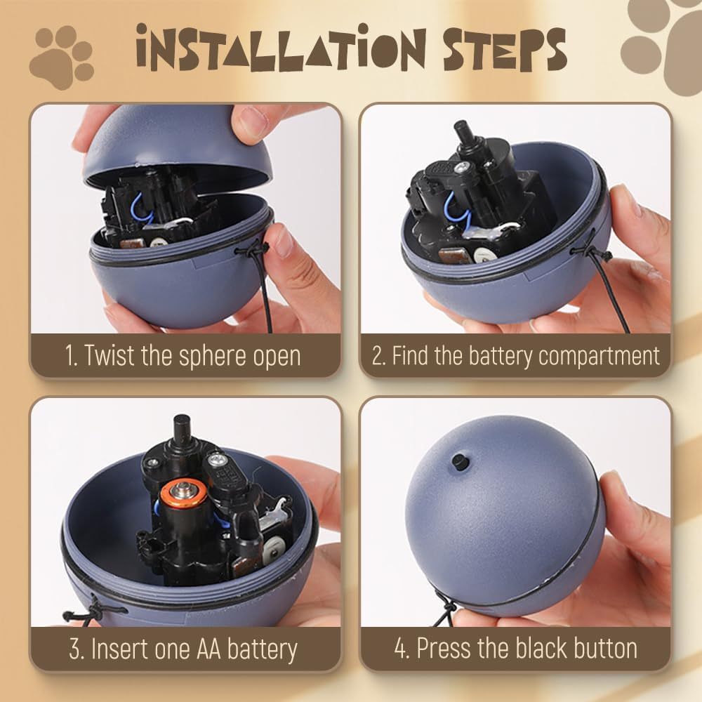 Interactive Cat Ball Toy Automatic Moving Dog Cat Balls Motion Activate Electric Cat Toy Cat Enrichment Toys For Bored Indoor Cats Dogs Smart Self Rolling Cat Ball Toys - Image 5