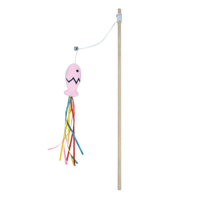 Cat Wand Toys Interactive Cat Toys With Catnip Fish Colorful Ribbons Bell For Kitty Kitten Cat Toys For Indoor Cats Cat Teaser Cat String Toy Cat Accessories - Image 8