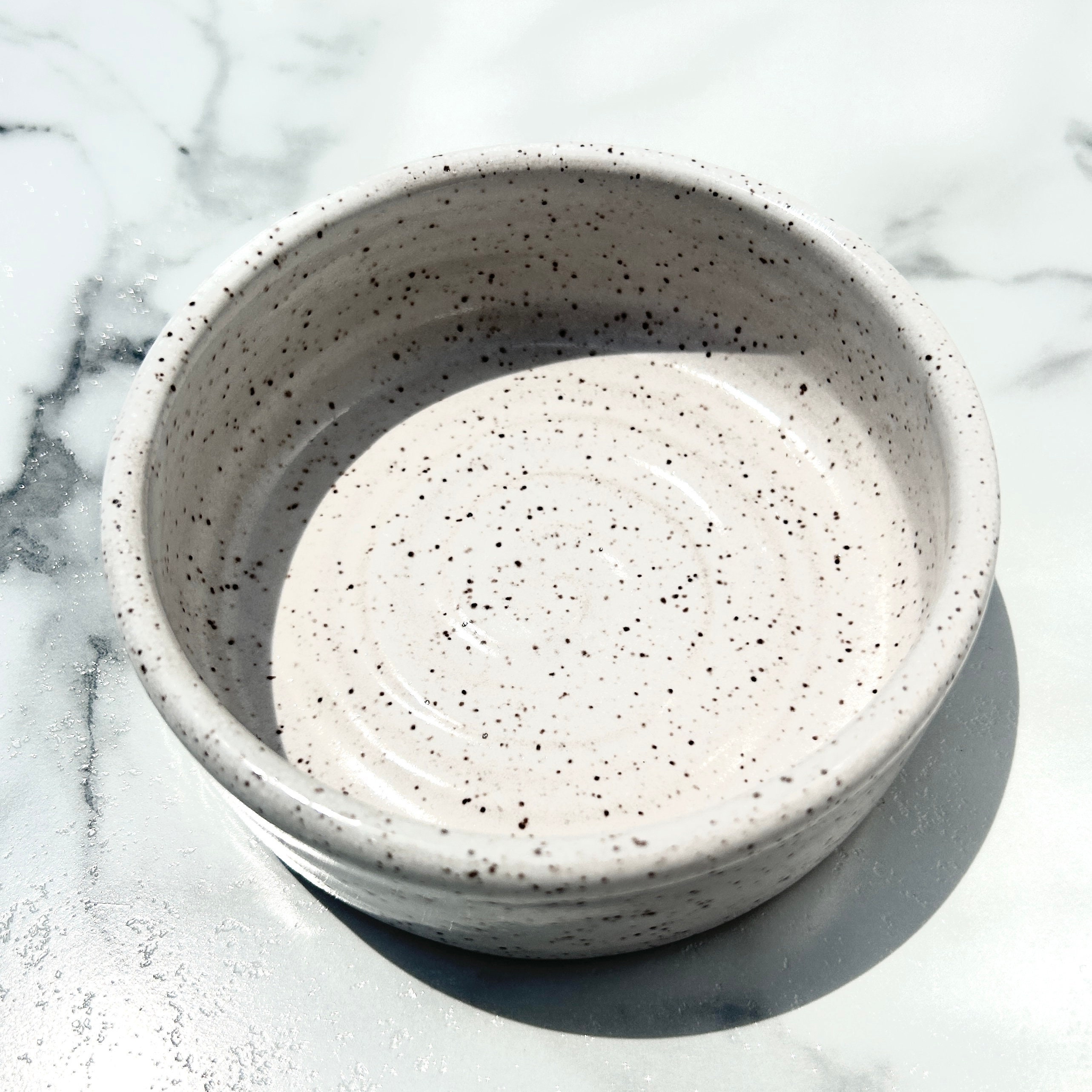 Speckled Ceramic Pet Bowl: Colorful Pottery Food & Water Dish - Image 4