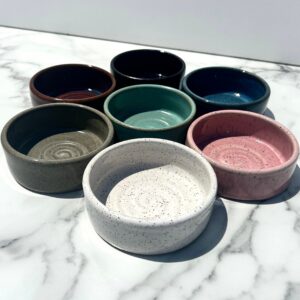 Speckled Ceramic Pet Bowl: Colorful Pottery Food & Water Dish