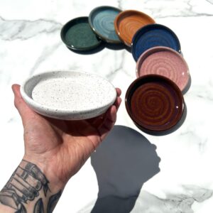 Ceramic Shallow Pet Bowl: Kitten, Cat, Puppy Food Dish