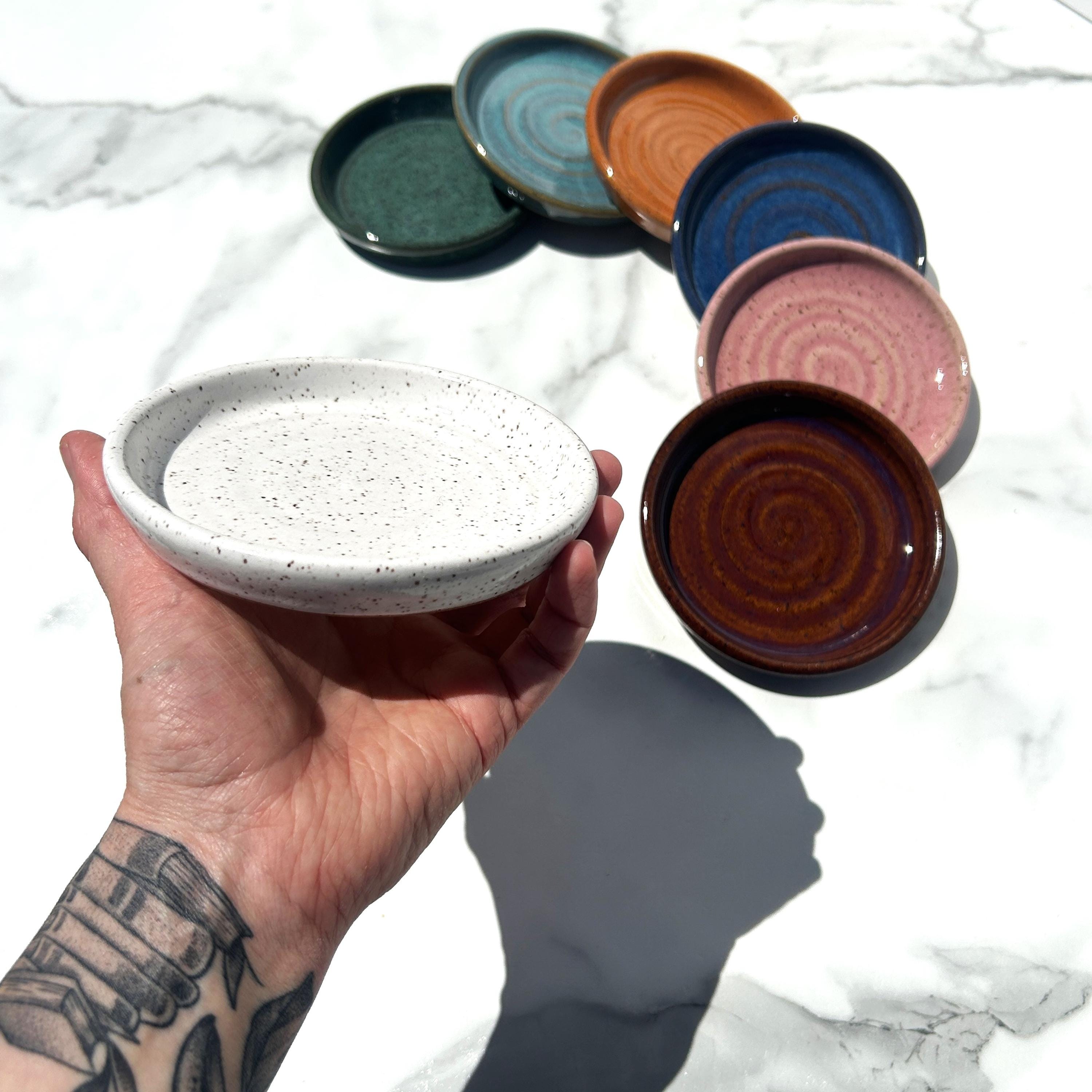Ceramic Shallow Pet Bowl: Kitten, Cat, Puppy Food Dish