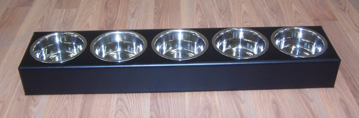 Puppy Litter Feeder Large Breed Dog 3,4 or 5 Bowls Powdercoated Steel - Image 4