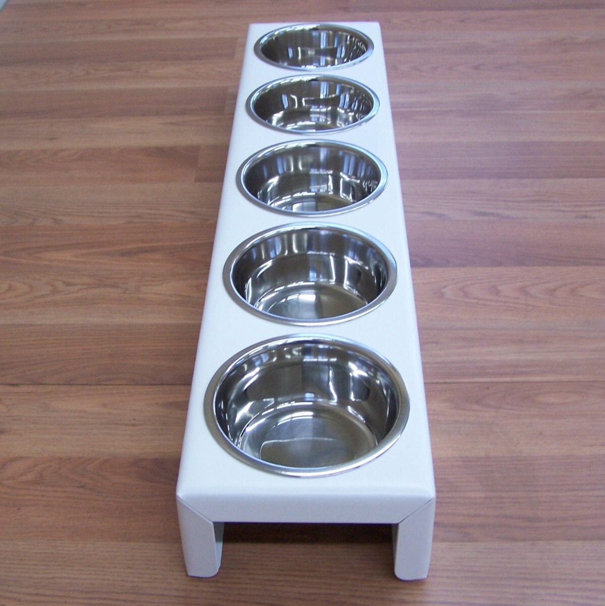 Puppy Litter Feeder Large Breed Dog 3,4 or 5 Bowls Powdercoated Steel - Image 5