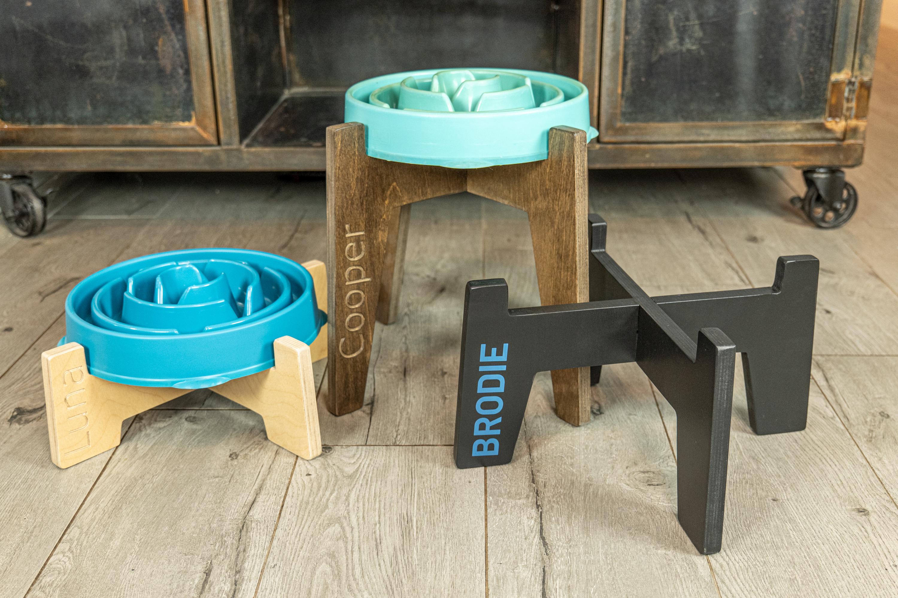 Personalized Wooden Dog Bowl Stand – Slow Feeder Compatible - Image 6
