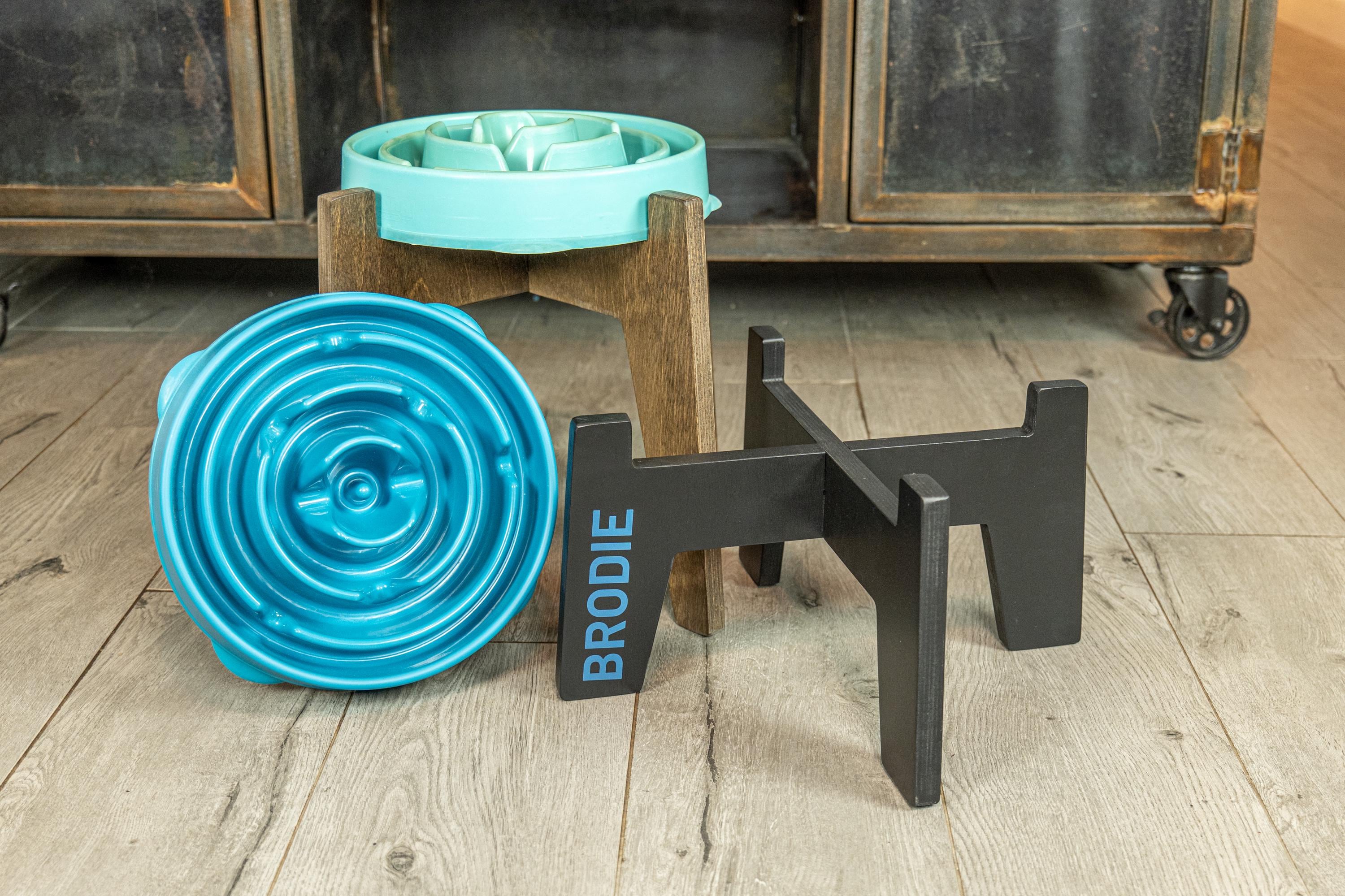 Personalized Wooden Dog Bowl Stand – Slow Feeder Compatible - Image 7