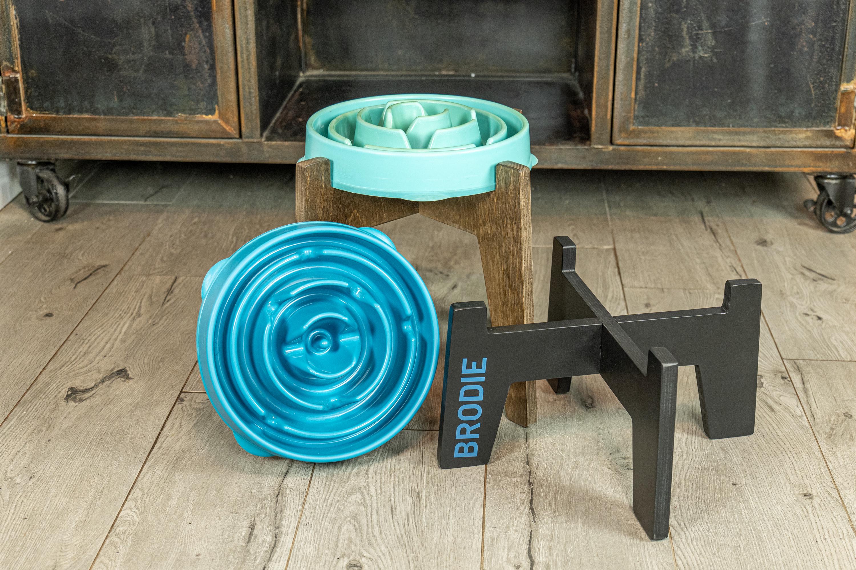Personalized Wooden Dog Bowl Stand – Slow Feeder Compatible - Image 2