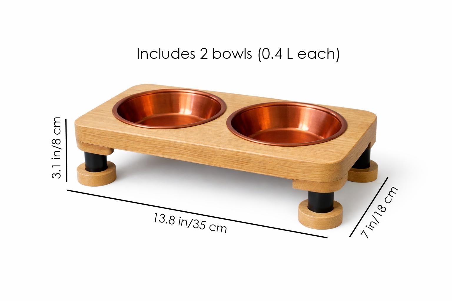 Elevated Cat Bowl,Cat Bowl Stand, Elevated Cat Feeder, Solid Wood Cat Feeding Station, Raised Cat Food Bowl, Modern Pet Furniture - Image 6