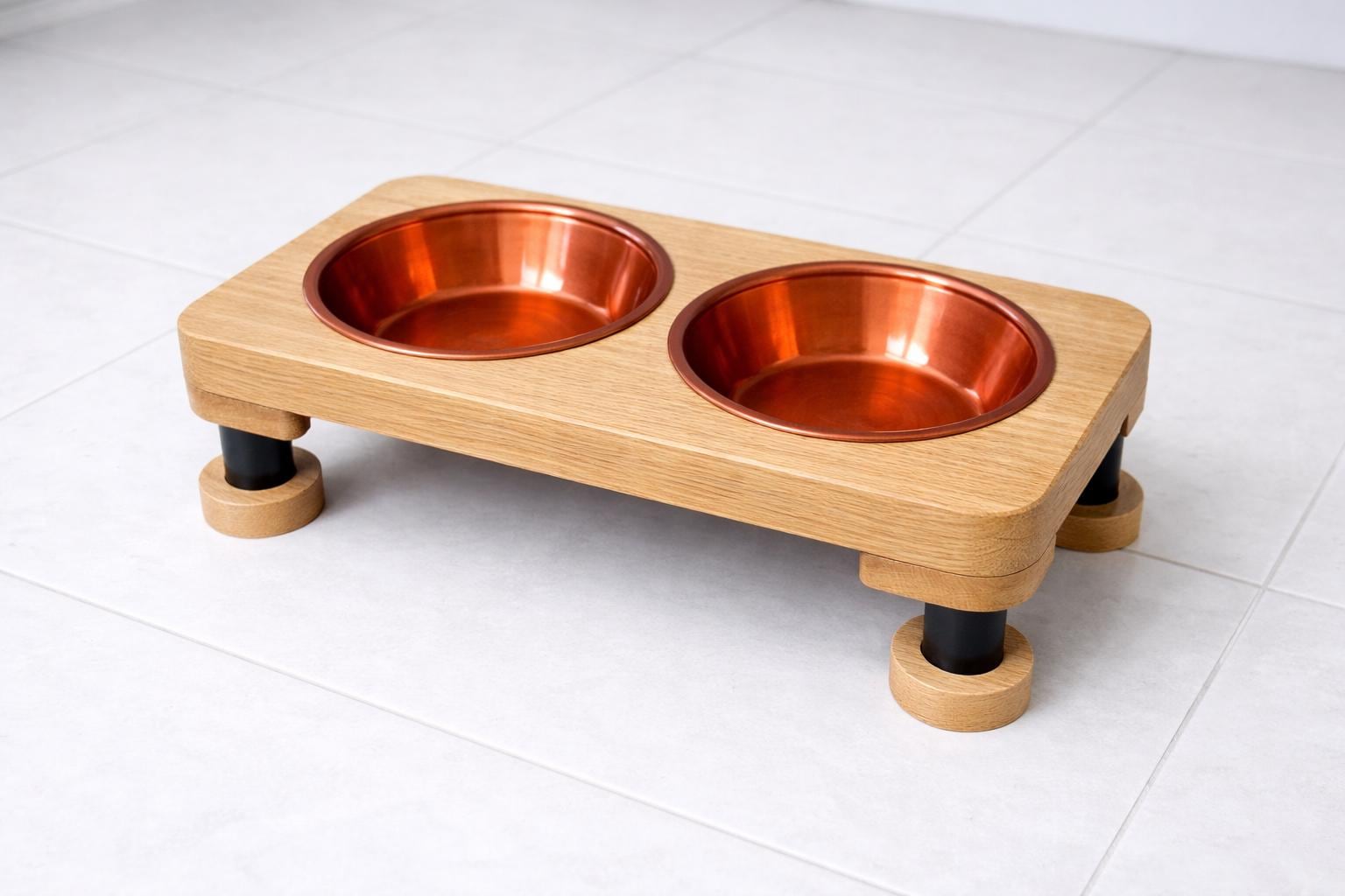 Raised Cat Bowl Stand, Wooden Cat Feeder, Elevated Feeding Station for Cats, Solid Oak or Walnut, Cat Furniture - Image 11