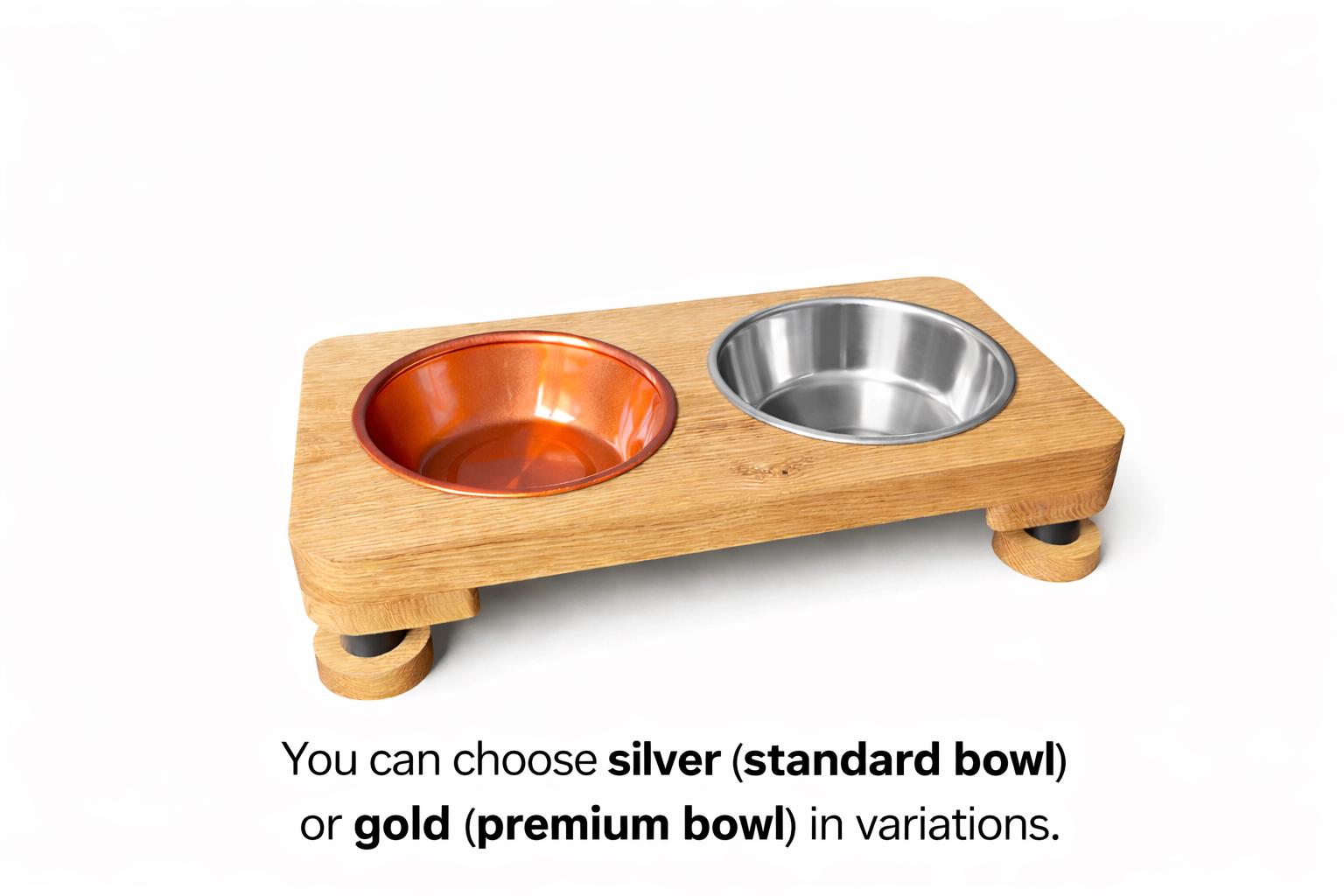 Raised Cat Bowl Stand, Wooden Cat Feeder, Elevated Feeding Station for Cats, Solid Oak or Walnut, Cat Furniture - Image 2