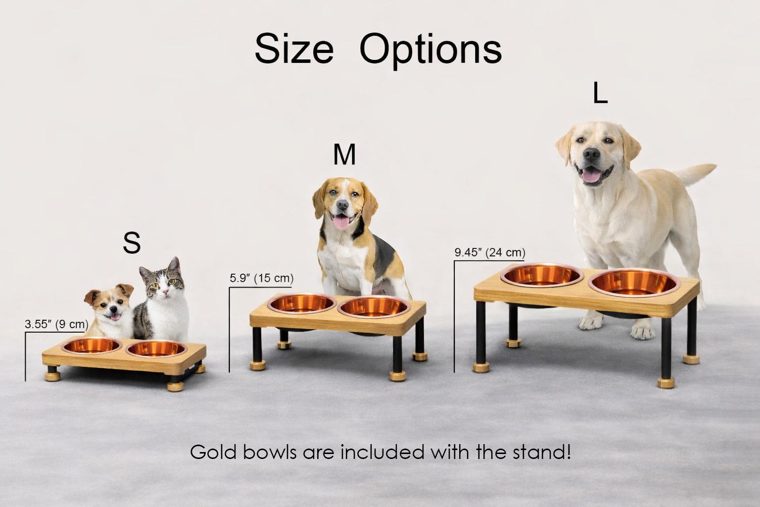 Raised Dog Bowl Stand, Solid Oak Elevated Dog Feeder with Bowls, Modern Wooden Pet Feeding Station, Dog Feeding Station - Image 5