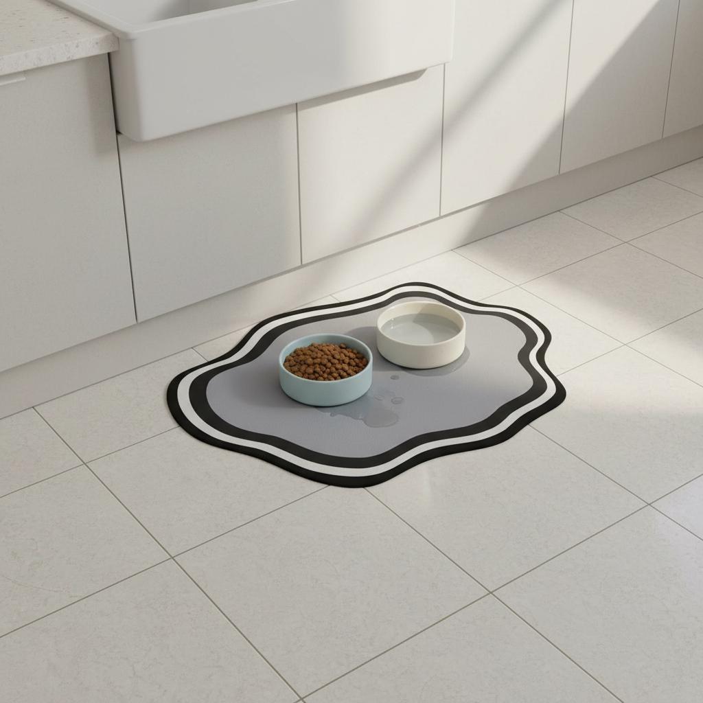 Cloud Shape Pet Feeding Pad, Diatomaceous Earth Cat Dog Bowl Placemat, Waterproof Non Slip - Image 6