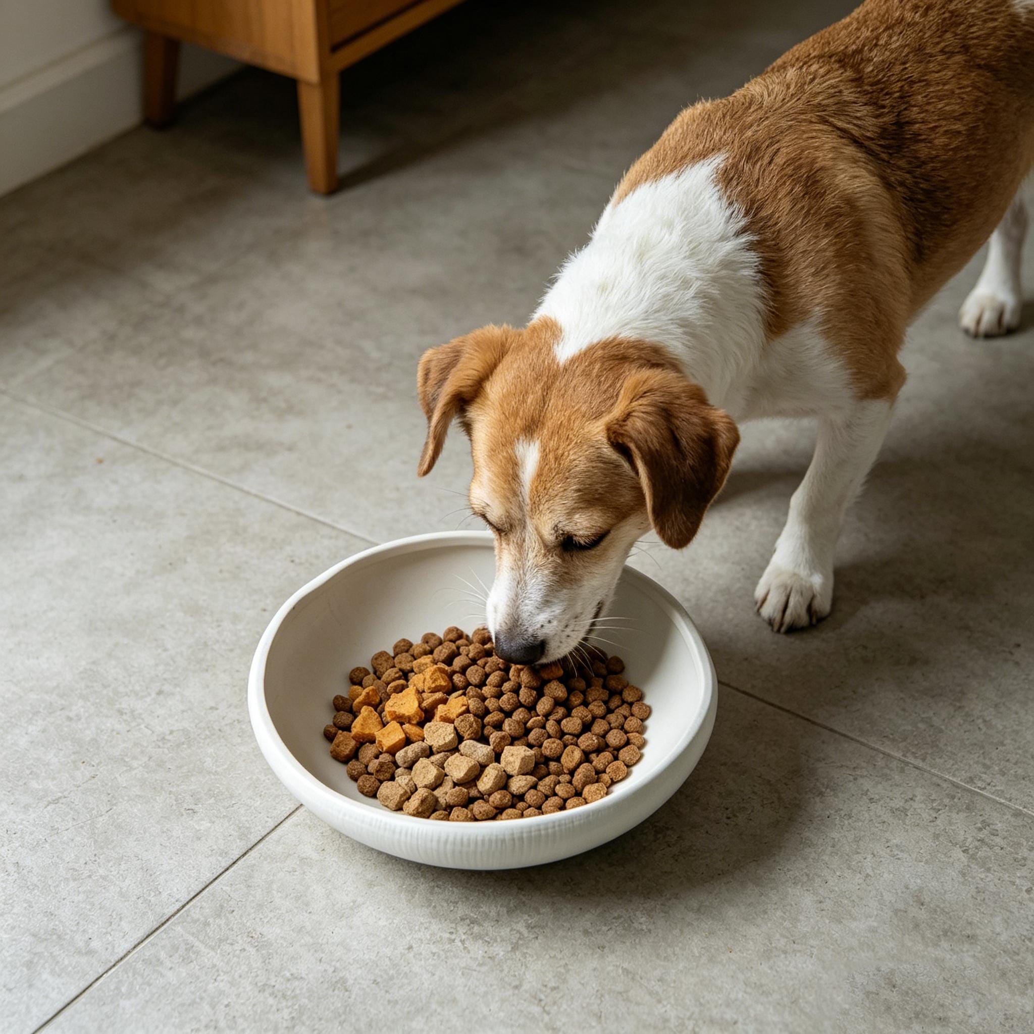 Shallow Wide Dog Bowl, Textured Ceramic Dog Dish, Anti Vomiting Dog Feeder, Whisker Friendly Pet Bowl, Matte White Stoneware Dog Bowl - Image 7