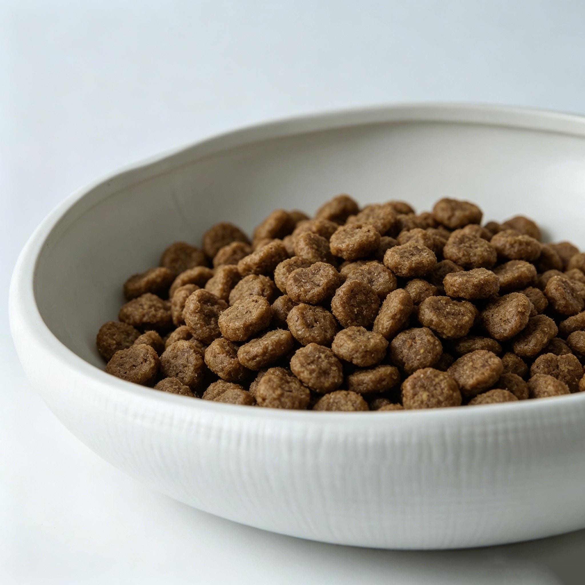 Shallow Wide Dog Bowl, Textured Ceramic Dog Dish, Anti Vomiting Dog Feeder, Whisker Friendly Pet Bowl, Matte White Stoneware Dog Bowl - Image 3
