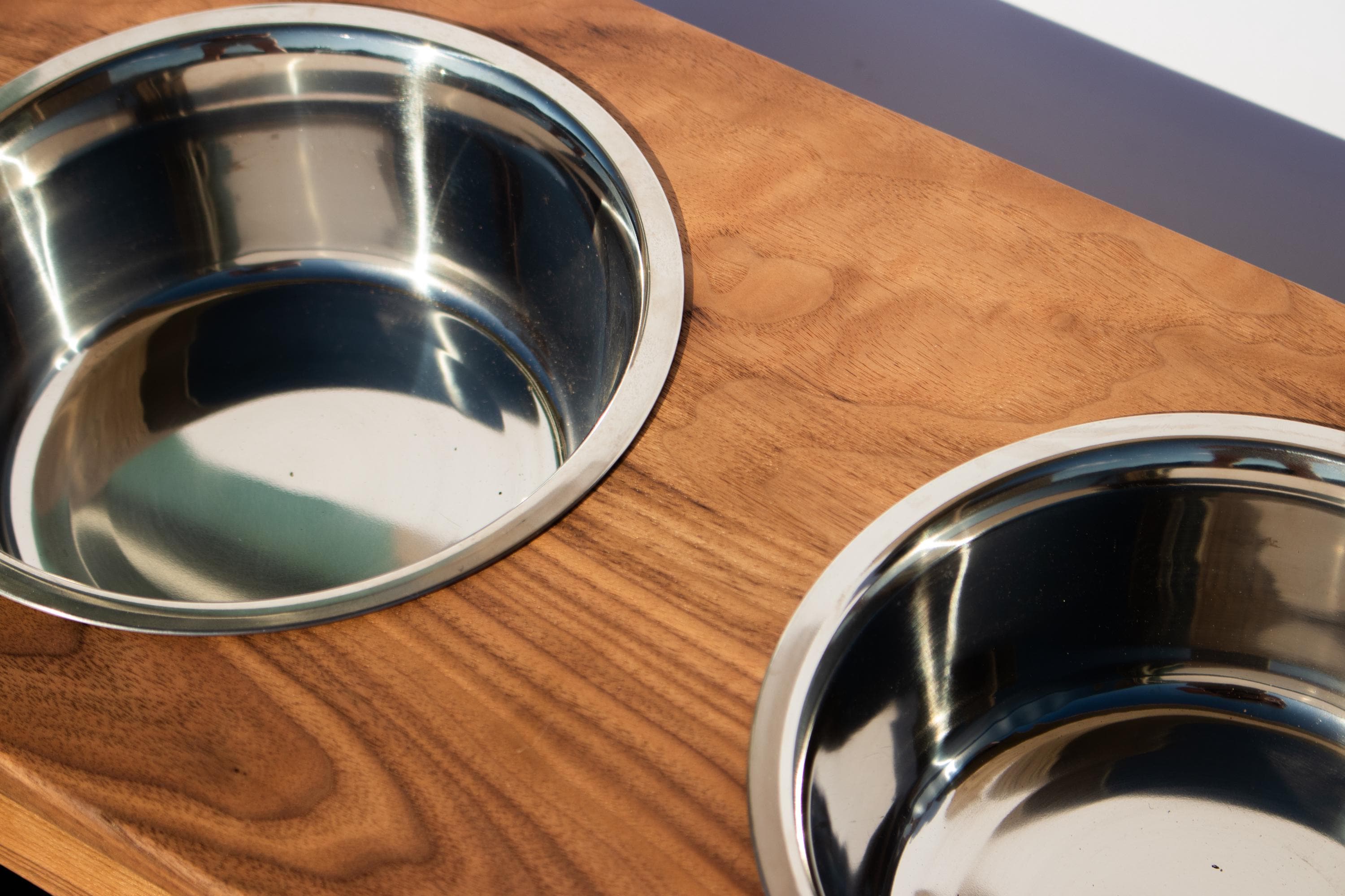 Hardwood Pet Feeder, MCM Style Raised Pet Bowl - Image 9