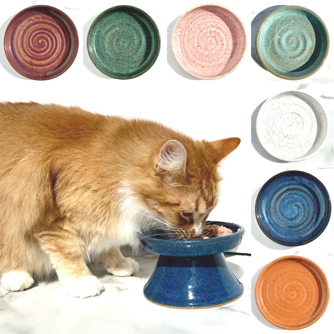 Ceramic Pedestal Pet Bowl: Whisker-Friendly, Non-Tip