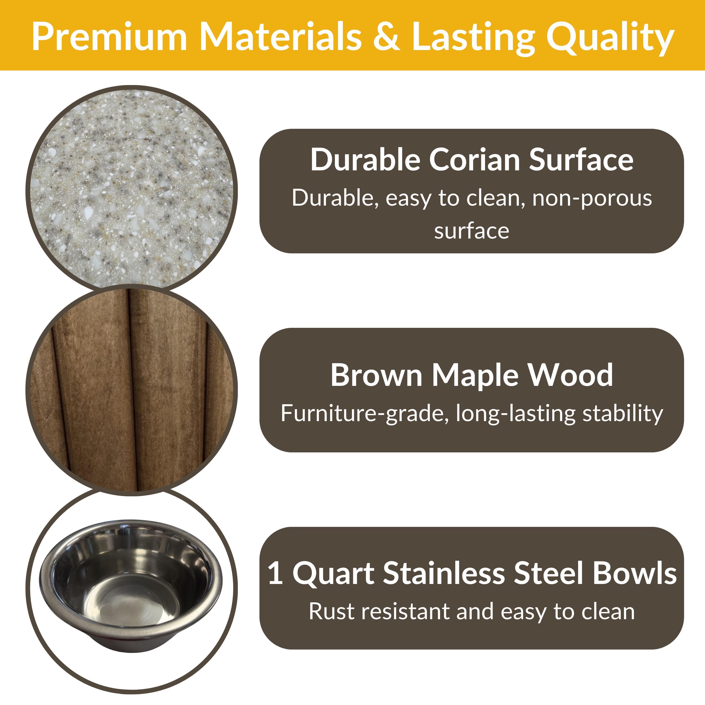 Addison Double Bowl Diner – Elevated Dog Stand with Dual Stainless Steel Bowls, Raised Pet Feeding Station - Image 3