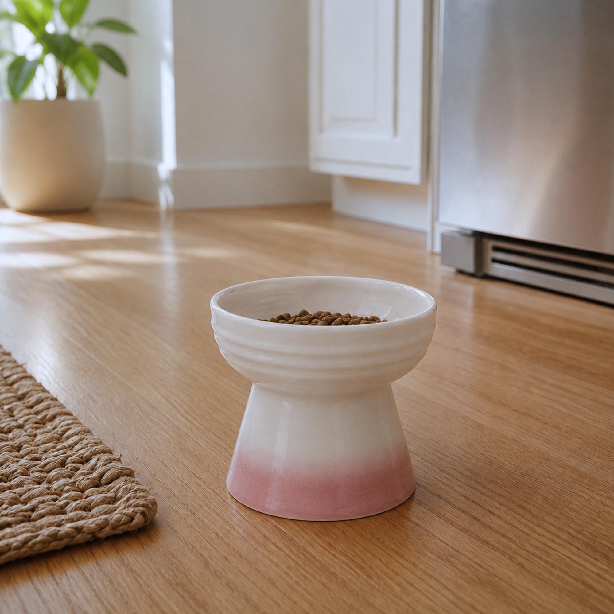 Elevated Pet Bowl, Ceramic Raised Cat Dog Feeder with Neck Protection & Tilted Design - Image 6